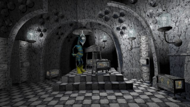 Assistant keeper in the curators room Long